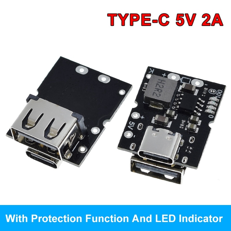 BMS USB 5V, Type C, 1a, 2a, avec indicateur LED de Protection