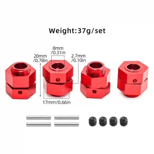 17mm Wheel Hex Bolts – Aluminum Alloy Heavy-Duty Hex Nuts, Compatible with ARRMA 1/8 KRATON NOTORIOUS OUTCAST 6S BLX Upgrade Parts