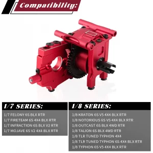 46T Center Diff Set, Steel Differential Gear Set with Sliding Motor Mount for RC 1/7 BIGROCK 1/8 6S KRATON NOTORIOUS