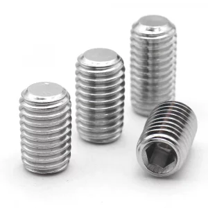 M6 x 4mm Headless Hexagon Socket Grub Screws 304 Stainless Steel Cup Point DIN916
