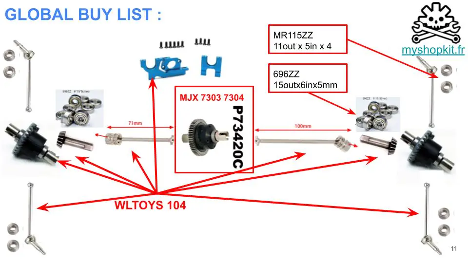 3D V6 WLTOYS 104 X CENTRAL DIFF MJX RC CAR TRUGGY 1:10 (PREMIUM) - Image 9
